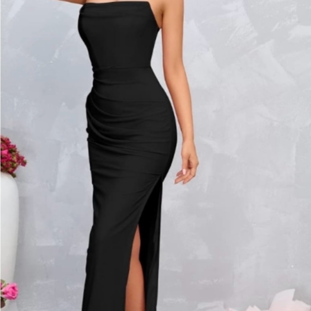 Elegant Corset Black Strapless Dress - Picture 3 of 5